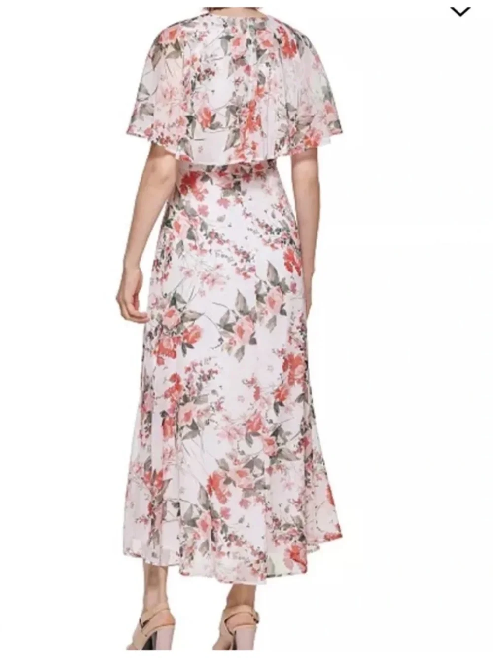 Calvin Klein Women's Floral-Print Cape-Back Maxi Dress size 6 - Picture 4 of 6